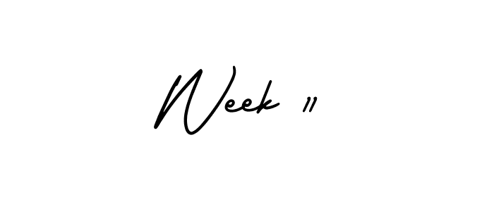 How to make Week 11 name signature. Use AmerikaSignatureDemo-Regular style for creating short signs online. This is the latest handwritten sign. Week 11 signature style 3 images and pictures png