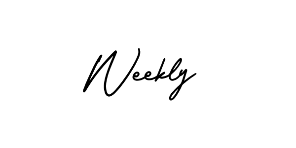 Also we have Weekly name is the best signature style. Create professional handwritten signature collection using AmerikaSignatureDemo-Regular autograph style. Weekly signature style 3 images and pictures png