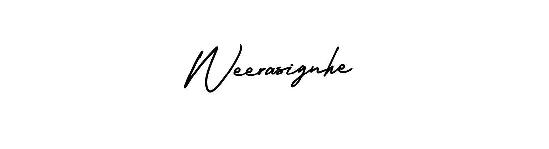 How to make Weerasignhe signature? AmerikaSignatureDemo-Regular is a professional autograph style. Create handwritten signature for Weerasignhe name. Weerasignhe signature style 3 images and pictures png