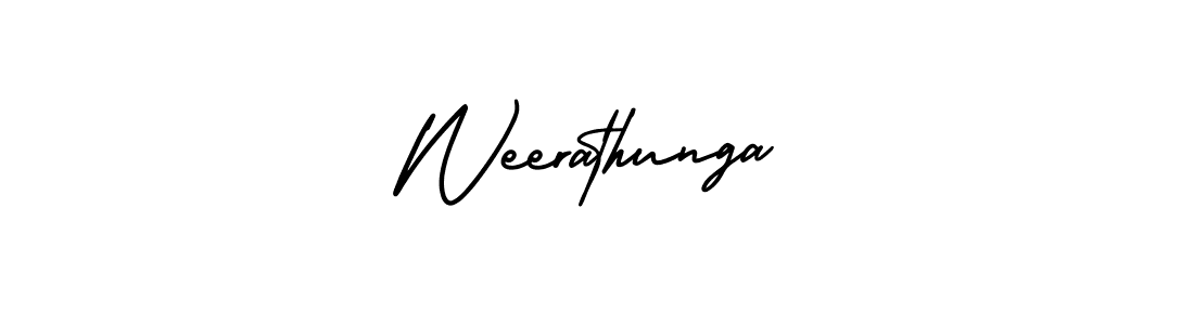 How to make Weerathunga signature? AmerikaSignatureDemo-Regular is a professional autograph style. Create handwritten signature for Weerathunga name. Weerathunga signature style 3 images and pictures png