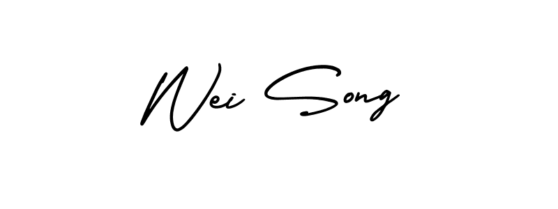 Design your own signature with our free online signature maker. With this signature software, you can create a handwritten (AmerikaSignatureDemo-Regular) signature for name Wei Song. Wei Song signature style 3 images and pictures png