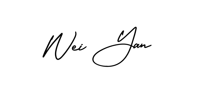 Also You can easily find your signature by using the search form. We will create Wei Yan name handwritten signature images for you free of cost using AmerikaSignatureDemo-Regular sign style. Wei Yan signature style 3 images and pictures png