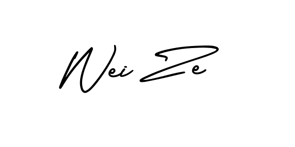 Also You can easily find your signature by using the search form. We will create Wei Ze name handwritten signature images for you free of cost using AmerikaSignatureDemo-Regular sign style. Wei Ze signature style 3 images and pictures png