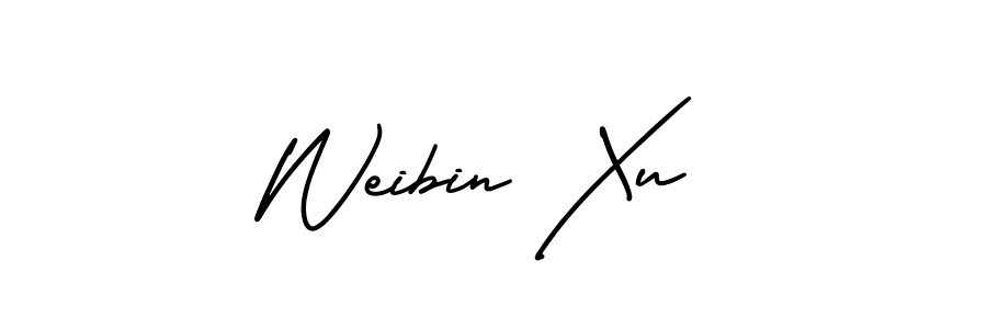 Make a beautiful signature design for name Weibin Xu. With this signature (AmerikaSignatureDemo-Regular) style, you can create a handwritten signature for free. Weibin Xu signature style 3 images and pictures png