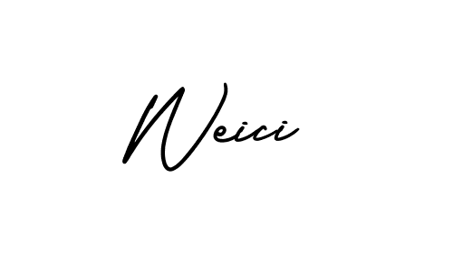 How to make Weici signature? AmerikaSignatureDemo-Regular is a professional autograph style. Create handwritten signature for Weici name. Weici signature style 3 images and pictures png