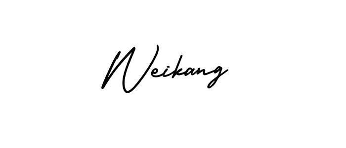 Create a beautiful signature design for name Weikang. With this signature (AmerikaSignatureDemo-Regular) fonts, you can make a handwritten signature for free. Weikang signature style 3 images and pictures png