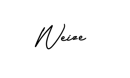 You should practise on your own different ways (AmerikaSignatureDemo-Regular) to write your name (Weize) in signature. don't let someone else do it for you. Weize signature style 3 images and pictures png