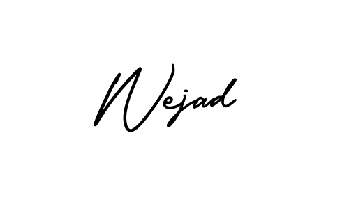 Use a signature maker to create a handwritten signature online. With this signature software, you can design (AmerikaSignatureDemo-Regular) your own signature for name Wejad. Wejad signature style 3 images and pictures png
