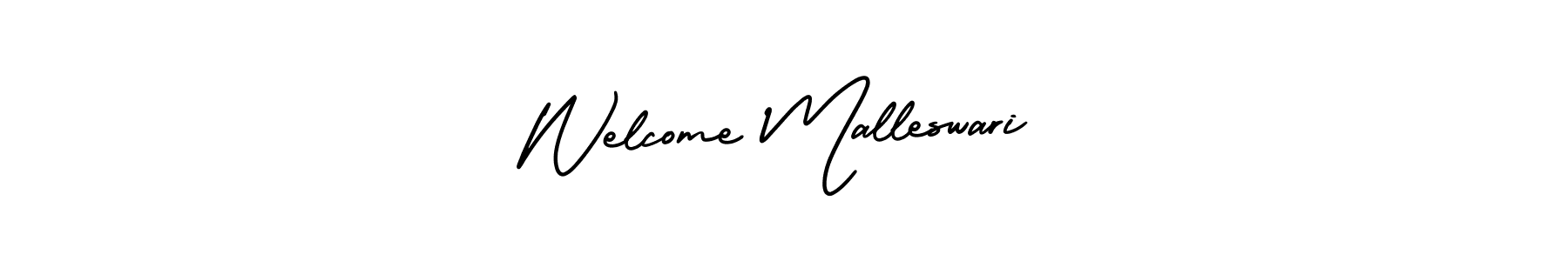 Create a beautiful signature design for name Welcome Malleswari. With this signature (AmerikaSignatureDemo-Regular) fonts, you can make a handwritten signature for free. Welcome Malleswari signature style 3 images and pictures png