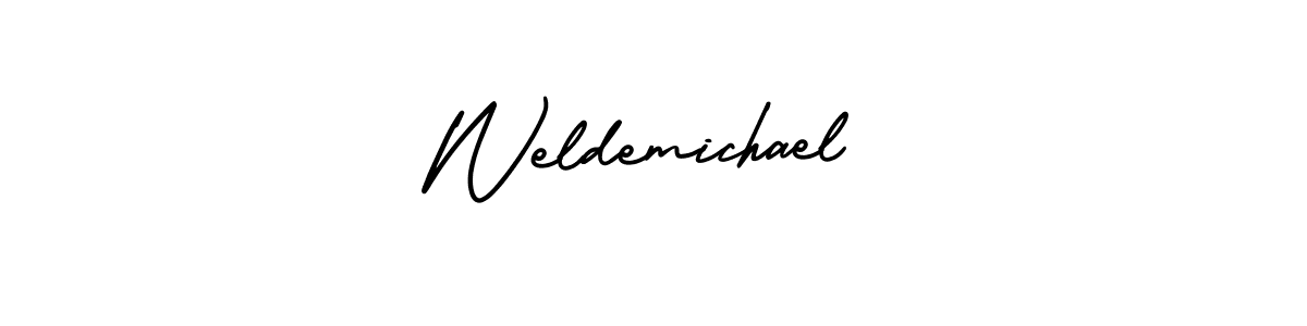 This is the best signature style for the Weldemichael name. Also you like these signature font (AmerikaSignatureDemo-Regular). Mix name signature. Weldemichael signature style 3 images and pictures png