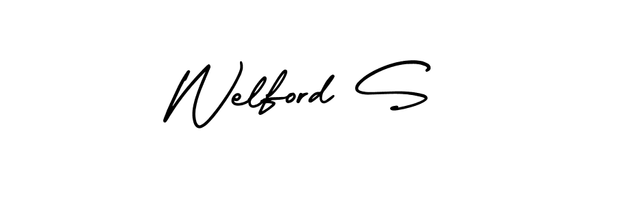 Design your own signature with our free online signature maker. With this signature software, you can create a handwritten (AmerikaSignatureDemo-Regular) signature for name Welford S. Welford S signature style 3 images and pictures png
