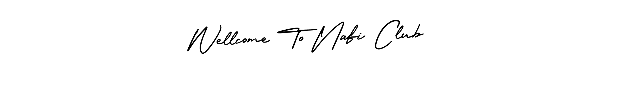 Make a short Wellcome To Nafi Club signature style. Manage your documents anywhere anytime using AmerikaSignatureDemo-Regular. Create and add eSignatures, submit forms, share and send files easily. Wellcome To Nafi Club signature style 3 images and pictures png