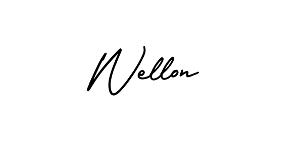 How to make Wellon signature? AmerikaSignatureDemo-Regular is a professional autograph style. Create handwritten signature for Wellon name. Wellon signature style 3 images and pictures png