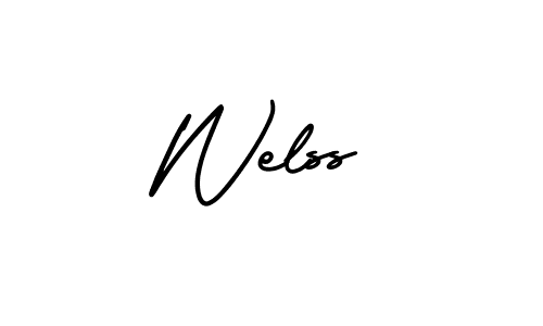 Make a beautiful signature design for name Welss. With this signature (AmerikaSignatureDemo-Regular) style, you can create a handwritten signature for free. Welss signature style 3 images and pictures png