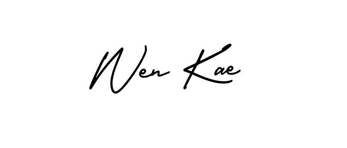 Use a signature maker to create a handwritten signature online. With this signature software, you can design (AmerikaSignatureDemo-Regular) your own signature for name Wen Kae. Wen Kae signature style 3 images and pictures png