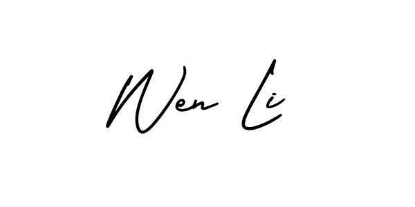 How to make Wen Li name signature. Use AmerikaSignatureDemo-Regular style for creating short signs online. This is the latest handwritten sign. Wen Li signature style 3 images and pictures png