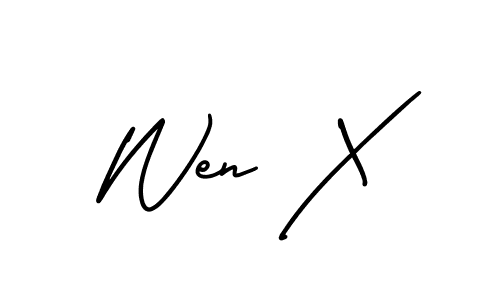 How to make Wen X signature? AmerikaSignatureDemo-Regular is a professional autograph style. Create handwritten signature for Wen X name. Wen X signature style 3 images and pictures png