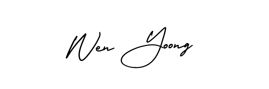 It looks lik you need a new signature style for name Wen Yoong. Design unique handwritten (AmerikaSignatureDemo-Regular) signature with our free signature maker in just a few clicks. Wen Yoong signature style 3 images and pictures png