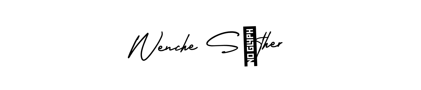 Use a signature maker to create a handwritten signature online. With this signature software, you can design (AmerikaSignatureDemo-Regular) your own signature for name Wenche Sæther. Wenche Sæther signature style 3 images and pictures png