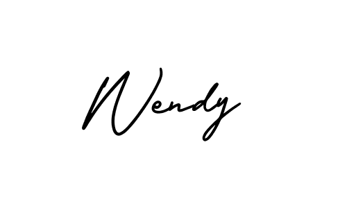 The best way (AmerikaSignatureDemo-Regular) to make a short signature is to pick only two or three words in your name. The name Wendy include a total of six letters. For converting this name. Wendy signature style 3 images and pictures png