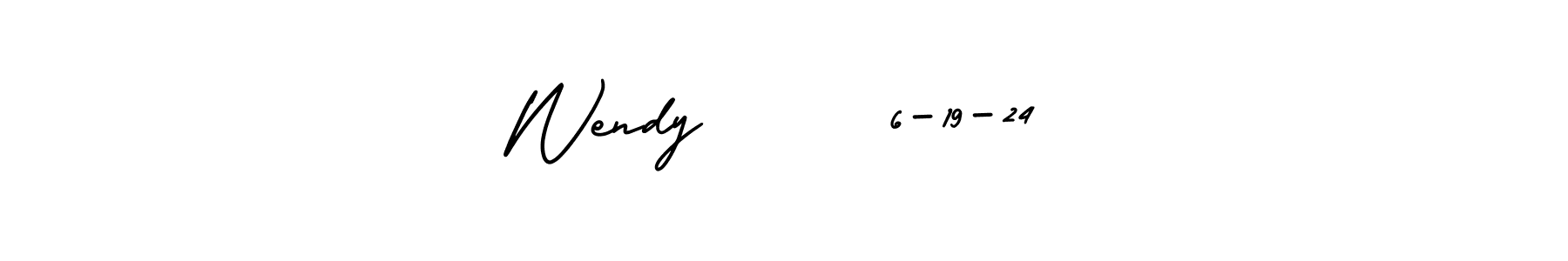 This is the best signature style for the Wendy      6-19-24 name. Also you like these signature font (AmerikaSignatureDemo-Regular). Mix name signature. Wendy      6-19-24 signature style 3 images and pictures png