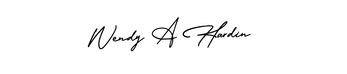 The best way (AmerikaSignatureDemo-Regular) to make a short signature is to pick only two or three words in your name. The name Wendy A Hardin include a total of six letters. For converting this name. Wendy A Hardin signature style 3 images and pictures png