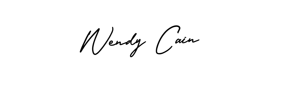 It looks lik you need a new signature style for name Wendy Cain. Design unique handwritten (AmerikaSignatureDemo-Regular) signature with our free signature maker in just a few clicks. Wendy Cain signature style 3 images and pictures png