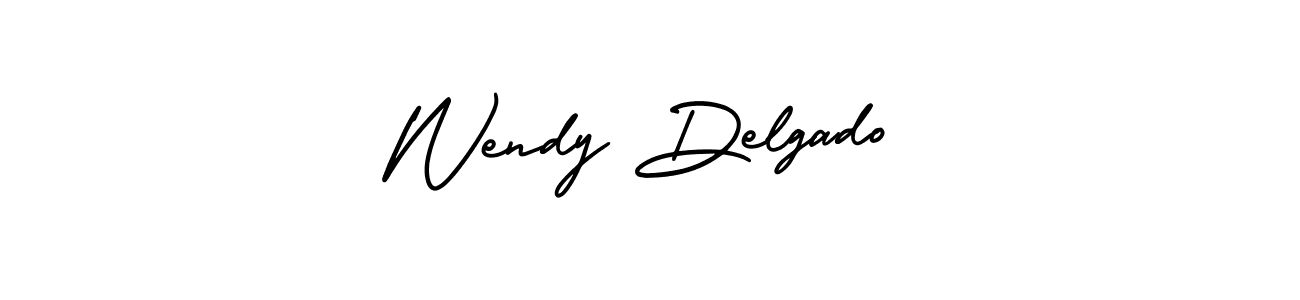 You should practise on your own different ways (AmerikaSignatureDemo-Regular) to write your name (Wendy Delgado) in signature. don't let someone else do it for you. Wendy Delgado signature style 3 images and pictures png
