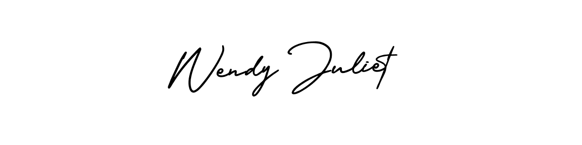 Similarly AmerikaSignatureDemo-Regular is the best handwritten signature design. Signature creator online .You can use it as an online autograph creator for name Wendy Juliet. Wendy Juliet signature style 3 images and pictures png