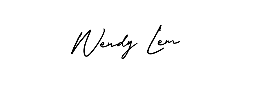 The best way (AmerikaSignatureDemo-Regular) to make a short signature is to pick only two or three words in your name. The name Wendy Lem include a total of six letters. For converting this name. Wendy Lem signature style 3 images and pictures png