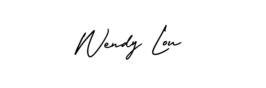 How to make Wendy Lou name signature. Use AmerikaSignatureDemo-Regular style for creating short signs online. This is the latest handwritten sign. Wendy Lou signature style 3 images and pictures png