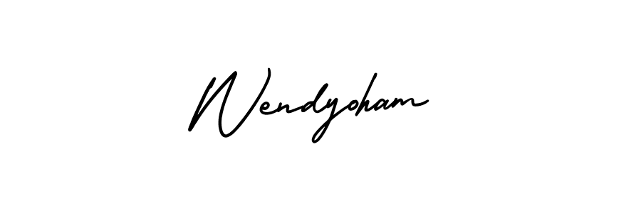 AmerikaSignatureDemo-Regular is a professional signature style that is perfect for those who want to add a touch of class to their signature. It is also a great choice for those who want to make their signature more unique. Get Wendyoham name to fancy signature for free. Wendyoham signature style 3 images and pictures png