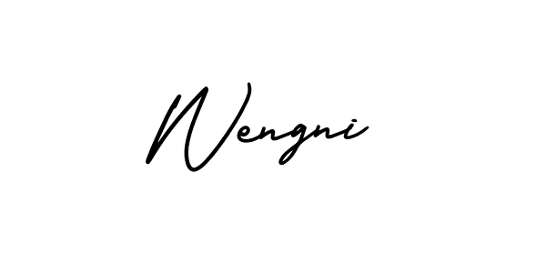 It looks lik you need a new signature style for name Wengni. Design unique handwritten (AmerikaSignatureDemo-Regular) signature with our free signature maker in just a few clicks. Wengni signature style 3 images and pictures png