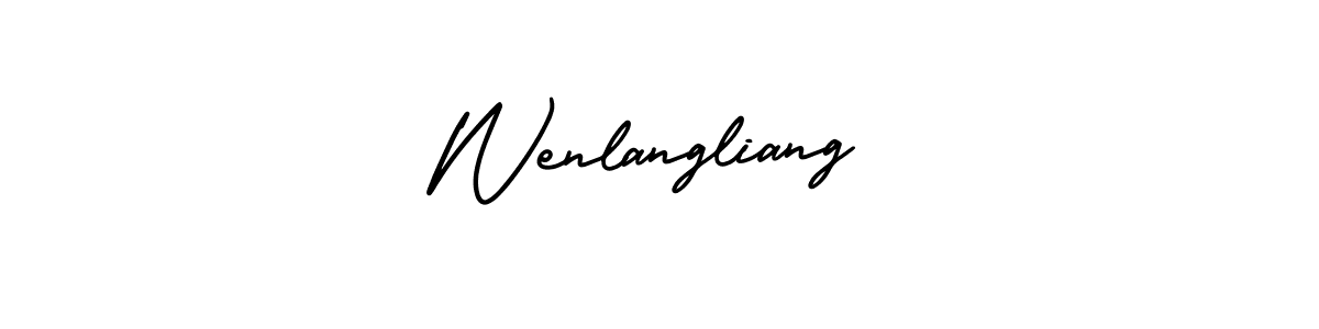 Create a beautiful signature design for name Wenlangliang. With this signature (AmerikaSignatureDemo-Regular) fonts, you can make a handwritten signature for free. Wenlangliang signature style 3 images and pictures png