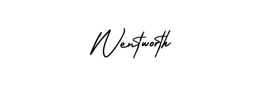 The best way (AmerikaSignatureDemo-Regular) to make a short signature is to pick only two or three words in your name. The name Wentworth include a total of six letters. For converting this name. Wentworth signature style 3 images and pictures png