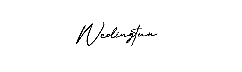 Use a signature maker to create a handwritten signature online. With this signature software, you can design (AmerikaSignatureDemo-Regular) your own signature for name Weolingtun. Weolingtun signature style 3 images and pictures png