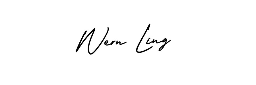 How to make Wern Ling name signature. Use AmerikaSignatureDemo-Regular style for creating short signs online. This is the latest handwritten sign. Wern Ling signature style 3 images and pictures png