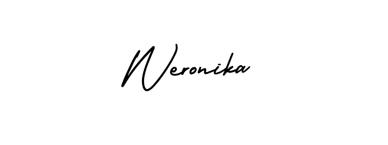 How to make Weronika signature? AmerikaSignatureDemo-Regular is a professional autograph style. Create handwritten signature for Weronika name. Weronika signature style 3 images and pictures png