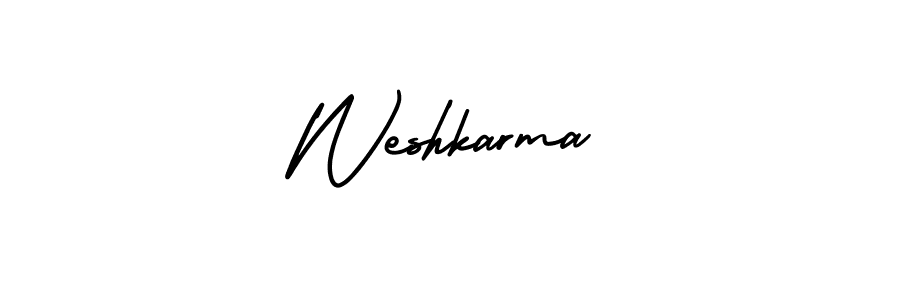 How to make Weshkarma signature? AmerikaSignatureDemo-Regular is a professional autograph style. Create handwritten signature for Weshkarma name. Weshkarma signature style 3 images and pictures png