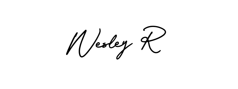 It looks lik you need a new signature style for name Wesley R. Design unique handwritten (AmerikaSignatureDemo-Regular) signature with our free signature maker in just a few clicks. Wesley R signature style 3 images and pictures png
