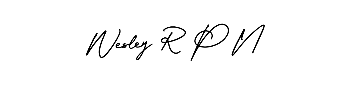 AmerikaSignatureDemo-Regular is a professional signature style that is perfect for those who want to add a touch of class to their signature. It is also a great choice for those who want to make their signature more unique. Get Wesley R P N name to fancy signature for free. Wesley R P N signature style 3 images and pictures png