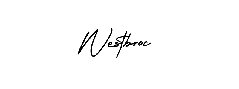 You should practise on your own different ways (AmerikaSignatureDemo-Regular) to write your name (Westbroc) in signature. don't let someone else do it for you. Westbroc signature style 3 images and pictures png