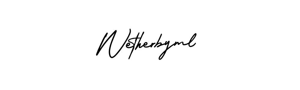 How to make Wetherbyml signature? AmerikaSignatureDemo-Regular is a professional autograph style. Create handwritten signature for Wetherbyml name. Wetherbyml signature style 3 images and pictures png