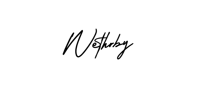How to Draw Wethrby signature style? AmerikaSignatureDemo-Regular is a latest design signature styles for name Wethrby. Wethrby signature style 3 images and pictures png