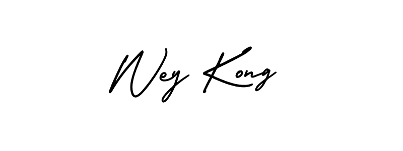 How to make Wey Kong name signature. Use AmerikaSignatureDemo-Regular style for creating short signs online. This is the latest handwritten sign. Wey Kong signature style 3 images and pictures png