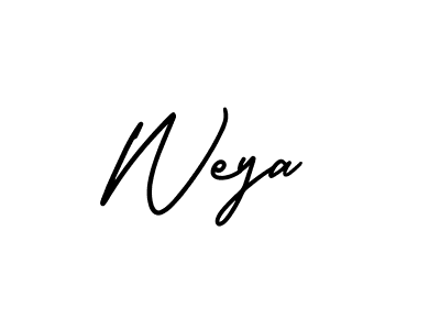 Weya stylish signature style. Best Handwritten Sign (AmerikaSignatureDemo-Regular) for my name. Handwritten Signature Collection Ideas for my name Weya. Weya signature style 3 images and pictures png