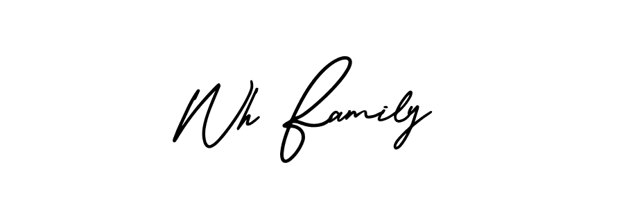 Design your own signature with our free online signature maker. With this signature software, you can create a handwritten (AmerikaSignatureDemo-Regular) signature for name Wh Family. Wh Family signature style 3 images and pictures png
