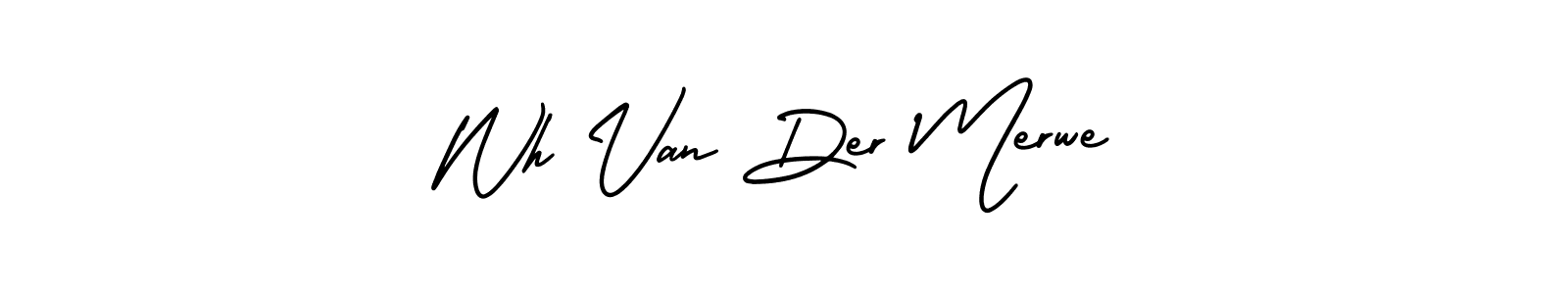 How to make Wh Van Der Merwe name signature. Use AmerikaSignatureDemo-Regular style for creating short signs online. This is the latest handwritten sign. Wh Van Der Merwe signature style 3 images and pictures png