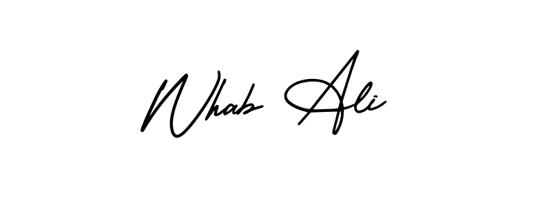 Create a beautiful signature design for name Whab Ali. With this signature (AmerikaSignatureDemo-Regular) fonts, you can make a handwritten signature for free. Whab Ali signature style 3 images and pictures png