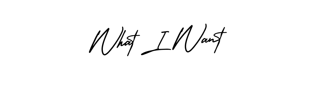 What I Want stylish signature style. Best Handwritten Sign (AmerikaSignatureDemo-Regular) for my name. Handwritten Signature Collection Ideas for my name What I Want. What I Want signature style 3 images and pictures png